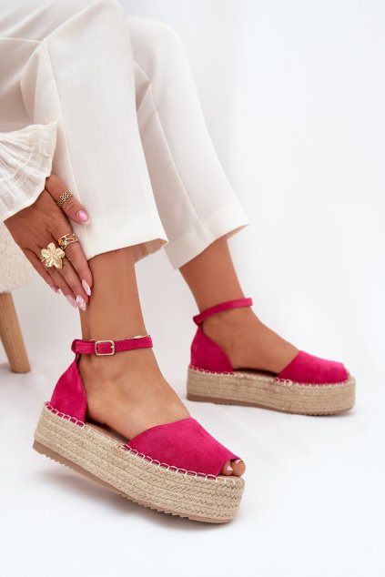 Dámské espadrilky na platformě s pletením fuchsie Selise (Veľkosť 36)