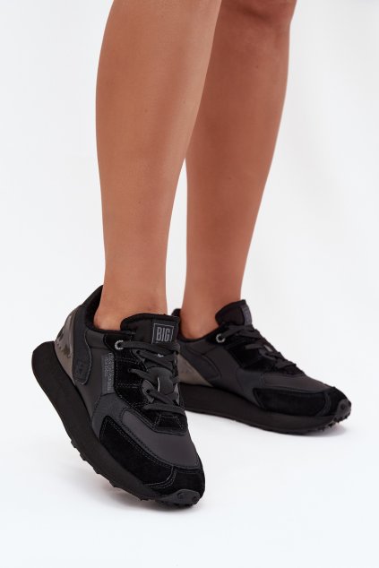 Kožené Dámske tenisky big star oo274562 hi-poly system čierne / (Veľkosť 36)