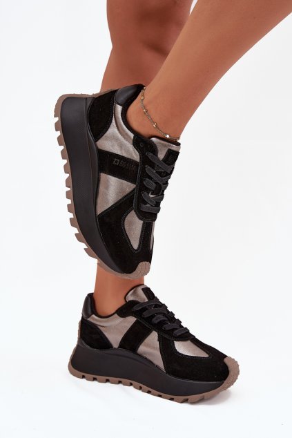 Dámske snehule na platforme big star oo274a217 hi-poly system čierne / (Veľkosť 36)