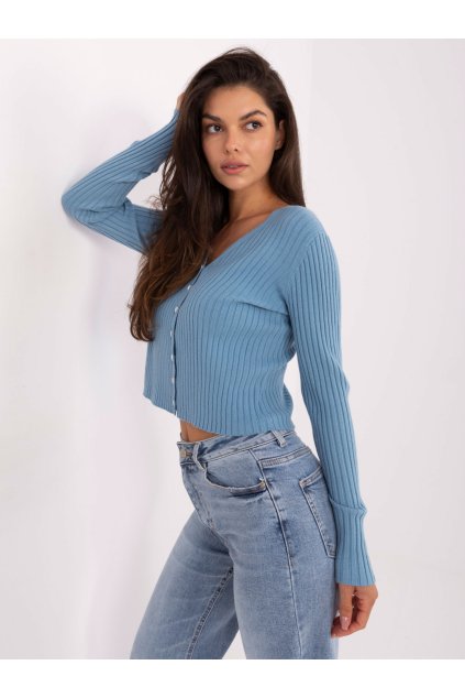 Dámsky sveter farba Svetlo-modrá kód PM-SW-R1639.27 (Farba Svetlo-modrá, Veľkosť S/M)