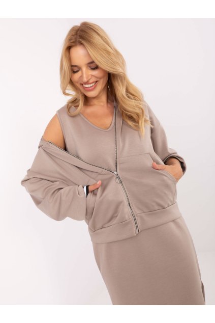 Dámske Komplet farba Tmavo-béžová kód IT-KMPL-9719.64 (Farba Tmavo-béžová, Veľkosť ONE SIZE)