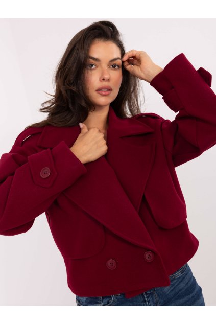 Dámska Bunda farba Bordová kód IT-KR-A9558.62 (Farba Bordová, Veľkosť ONE SIZE)