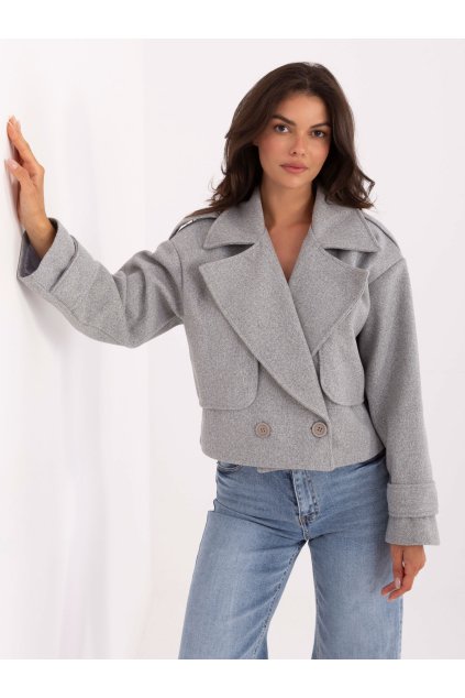 Dámska Bunda farba Sivá kód IT-KR-A9558.62 (Farba Sivá, Veľkosť ONE SIZE)