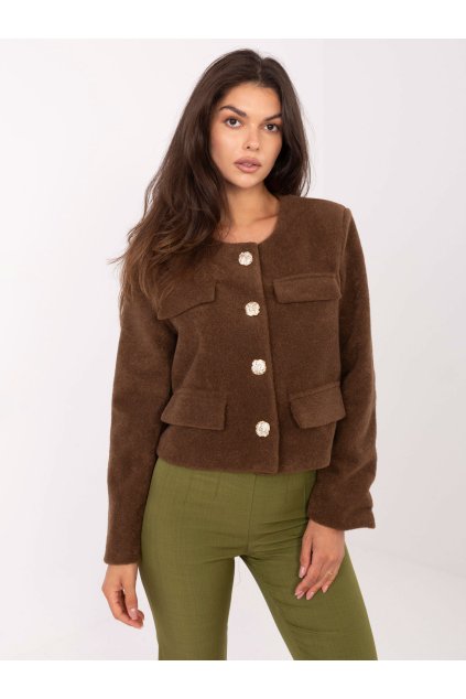 Dámska Bunda farba Hnedá kód IT-KR-FL9586.64 (Farba Hnedá, Veľkosť S/M)