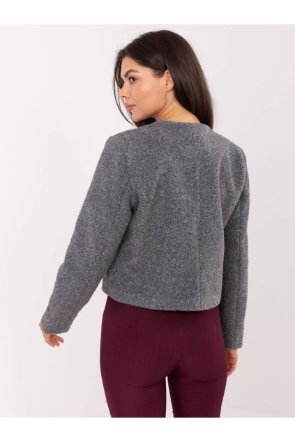 Dámska Bunda farba Tmavo-sivá kód IT-KR-FL9586.64 (Farba Tmavo-sivá, Veľkosť S/M)