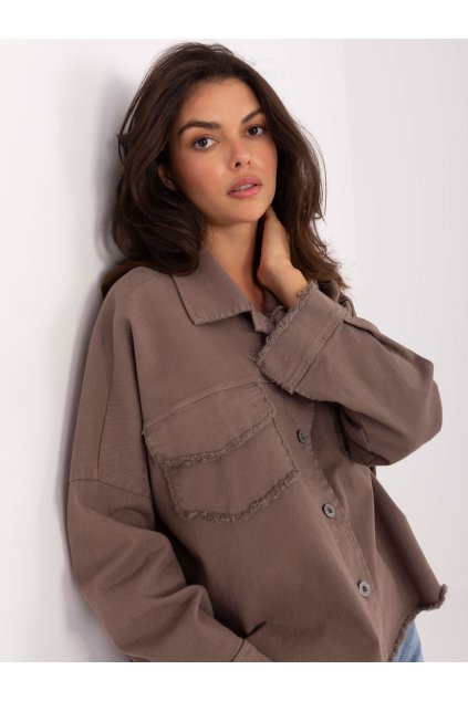 Dámske Košeľa farba Tmavo-béžová kód IT-KS-FL5779.87 (Farba Tmavo-béžová, Veľkosť ONE SIZE)