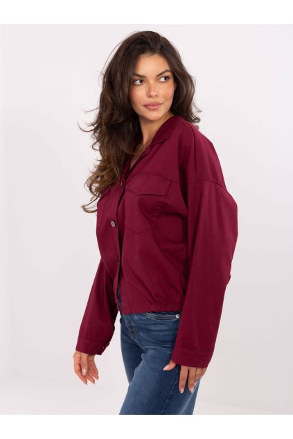 Dámske Košeľa farba Bordová kód IT-KS-FL9273.86 (Farba Bordová, Veľkosť ONE SIZE)
