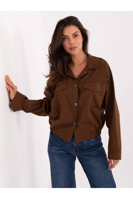 Dámske Košeľa farba Hnedá kód IT-KS-FL9273.86 (Farba Hnedá, Veľkosť ONE SIZE)