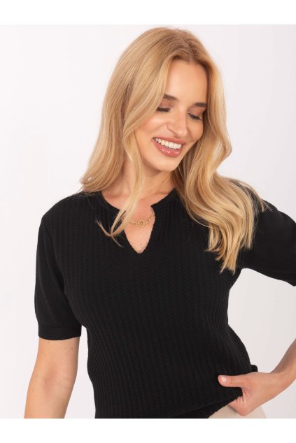 Dámsky sveter farba Čierna kód PM-SW-PM-5053.39 (Farba Čierna, Veľkosť S/M)