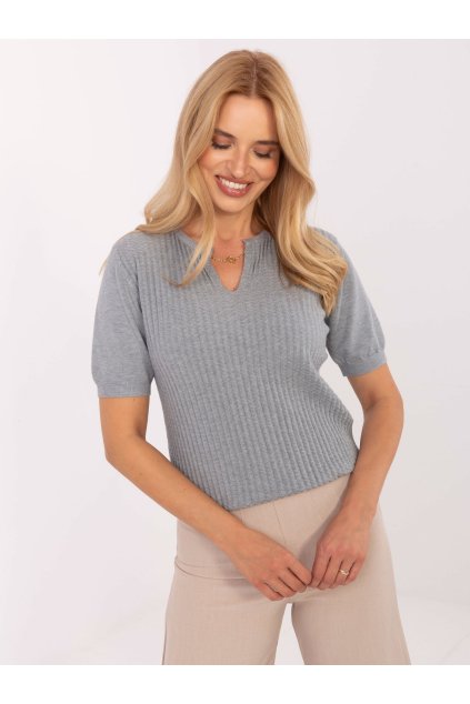 Dámsky sveter farba Sivá kód PM-SW-PM-5053.39 (Farba Sivá, Veľkosť S/M)
