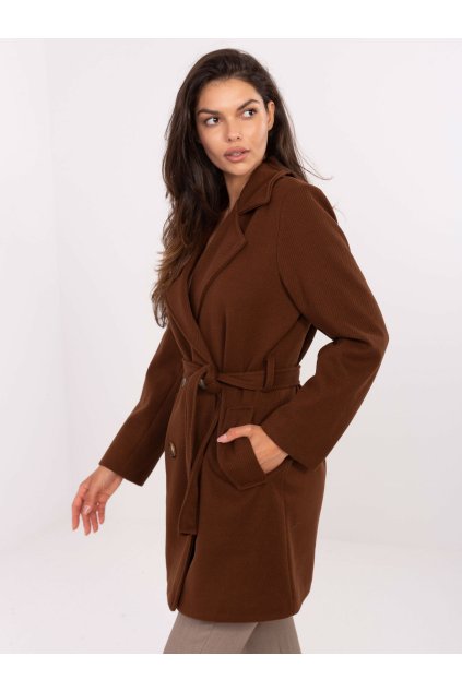 Dámsky kabát farba hnedá kód IT-PL-A9590.85 : na temu obdobie Jeseň / zima (Farba Hnedá, Veľkosť ONE SIZE)