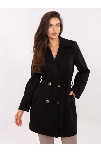 Dámsky kabát farba čierna kód IT-PL-A9590.85 : na temu obdobie Jeseň / zima (Farba Čierna, Veľkosť ONE SIZE)