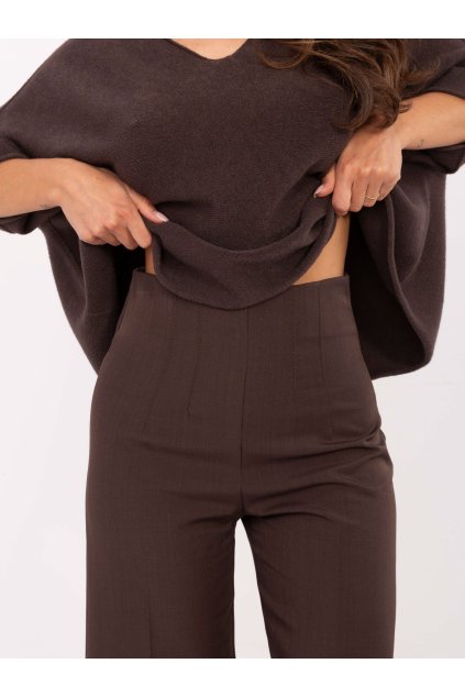 Dámske Nohavice farba Tmavo-hnedá kód IT-SP-FL9068.96 (Farba Tmavo-hnedá, Veľkosť M)