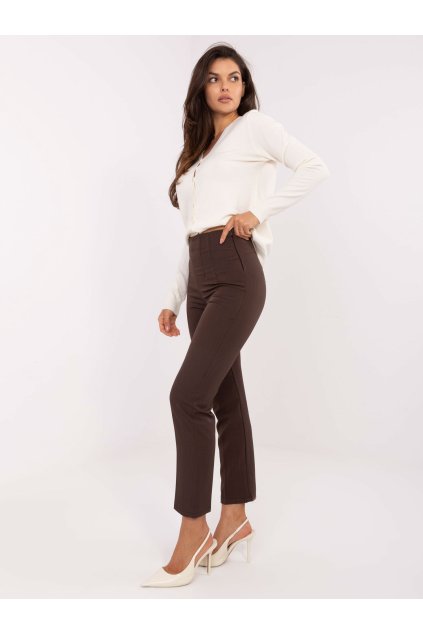 Dámske Nohavice farba Tmavo-hnedá kód IT-SP-FL9069.00 (Farba Tmavo-hnedá, Veľkosť M)