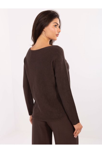 Dámsky sveter farba Tmavo-hnedá kód IT-SW-2219.63 (Farba Tmavo-hnedá, Veľkosť ONE SIZE)