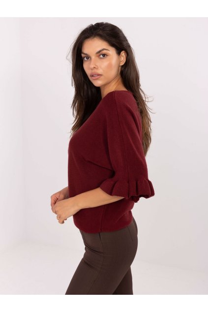 Dámsky sveter farba Bordová kód IT-SW-99244.65 (Farba Bordová, Veľkosť ONE SIZE)
