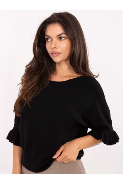 Dámsky sveter farba Čierna kód IT-SW-99244.65 (Farba Čierna, Veľkosť ONE SIZE)