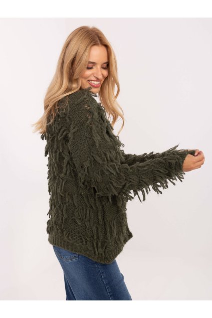 Dámsky sveter farba Khaki kód MI-SW-1308.21 (Farba Khaki, Veľkosť ONE SIZE)