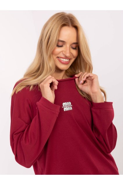 Dámska blúzka over size bordová RV-BZ-A823.49 (Farba Bordová, Veľkosť ONE SIZE)