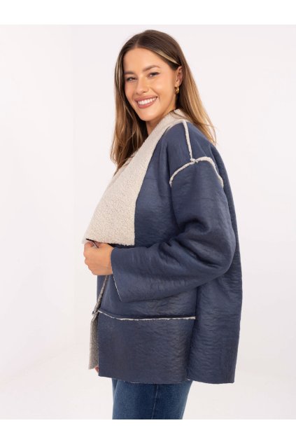 Dámska Bunda farba Granatovo-modrá kód IT-KR-95616.66 (Farba Granatovo-modrá, Veľkosť ONE SIZE)