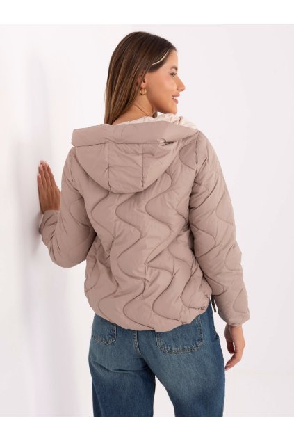 Dámska Bunda farba Tmavo-béžová kód MBM-KR-2211.88 (Farba Tmavo-béžová, Veľkosť M)