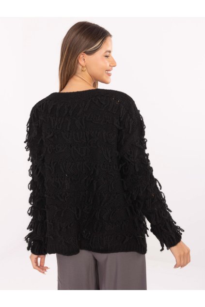 Dámsky sveter farba Čierna kód MI-SW-1308.21 (Farba Čierna, Veľkosť ONE SIZE)