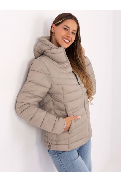 Dámska Bunda farba Tmavo-béžová kód D50092XB44554A1 (Farba Tmavo-béžová, Veľkosť S)