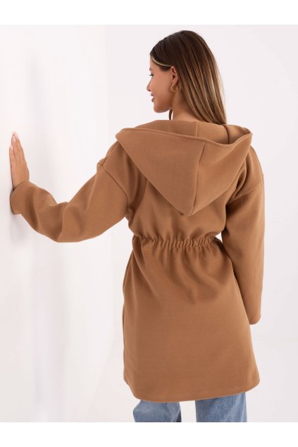 Dámsky kabát farba hnedá camel kód IT-PL-A9587.00 : na temu obdobie Jeseň / zima (Farba Hnedá camel, Veľkosť ONE SIZE)