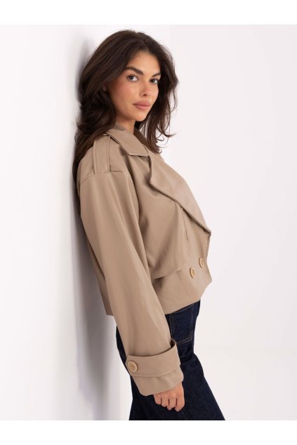 Dámska Bunda farba Béžová kód IT-KR-FL9558.60 (Farba Béžová, Veľkosť ONE SIZE)