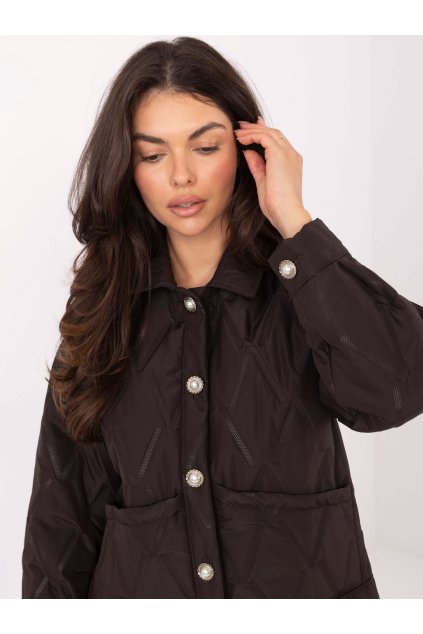 Dámska Bunda farba Tmavo-hnedá kód IT-KR-FL9626.77 (Farba Tmavo-hnedá, Veľkosť ONE SIZE)