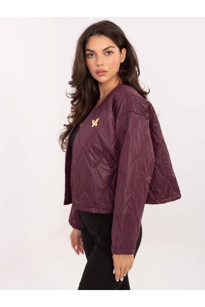 Dámska Bunda farba Bordová kód IT-KR-FL8357.82 (Farba Bordová, Veľkosť ONE SIZE)