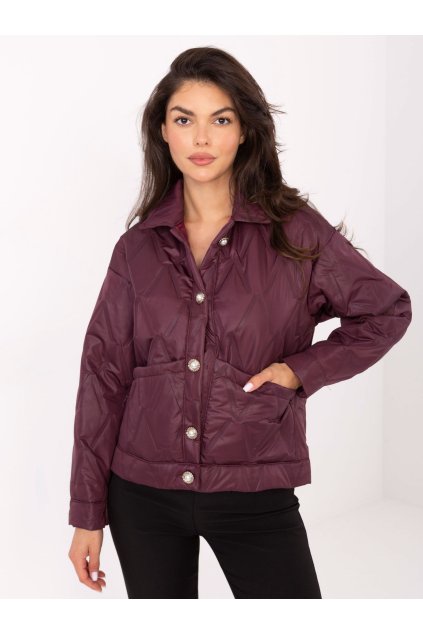 Dámska Bunda farba Bordová kód IT-KR-FL9626.77 (Farba Bordová, Veľkosť ONE SIZE)