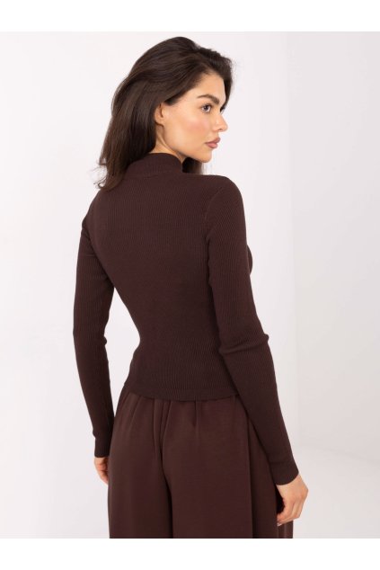 Dámsky sveter farba Tmavo-hnedá kód D93050Z90814A (Farba Tmavo-hnedá, Veľkosť L)