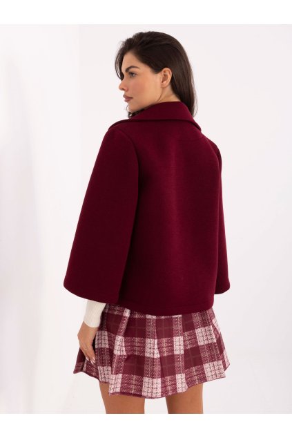 Dámska Bunda farba Bordová kód IT-KR-FL8159.24 (Farba Bordová, Veľkosť ONE SIZE)