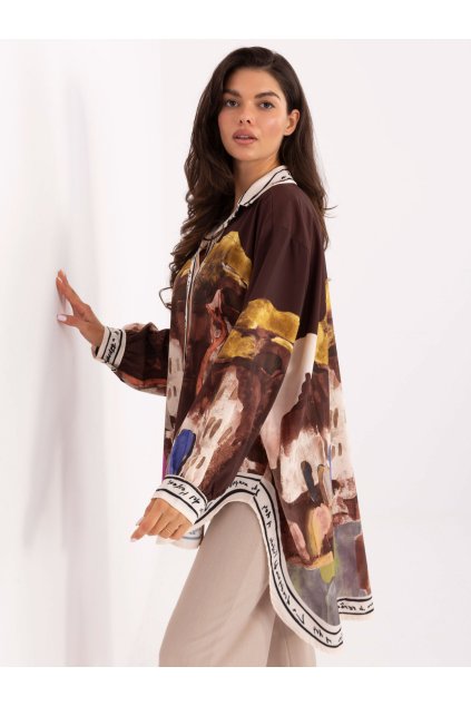 Dámske Košeľa farba Hnedá kód IT-KS-18729.12 (Farba Hnedá, Veľkosť ONE SIZE)