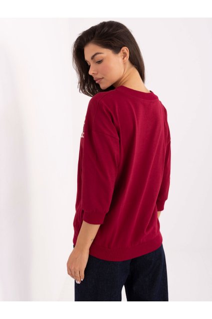 Dámska blúzka over size bordová RV-BZ-A891.21P (Farba Bordová, Veľkosť ONE SIZE)