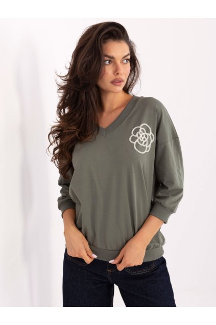 Dámska blúzka over size khaki RV-BZ-A891.21P (Farba Khaki, Veľkosť ONE SIZE)