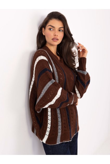 Dámsky sveter farba Hnedá kód IT-SW-93115.13 (Farba Hnedá, Veľkosť ONE SIZE)