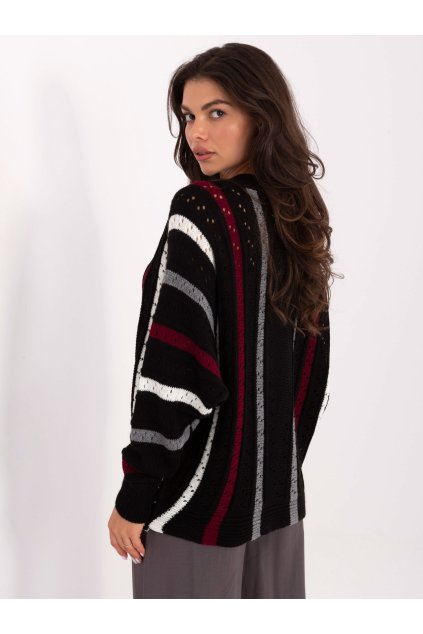 Dámsky sveter farba Čierna kód IT-SW-93115.13 (Farba Čierna, Veľkosť ONE SIZE)
