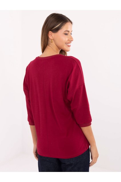Dámska blúzka over size bordová RV-BZ-A820.27P (Farba Bordová, Veľkosť ONE SIZE)