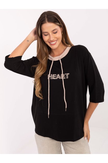 Dámska blúzka over size čierna RV-BZ-A892.00 (Farba Čierna, Veľkosť ONE SIZE)
