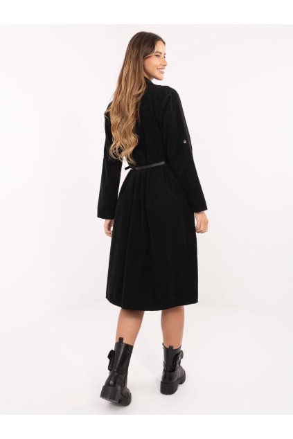 Dámske čierne šaty košeľové kód produktu MI-SK-92400.17 (Farba Čierna, Veľkosť ONE SIZE)