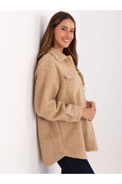 Dámska Bunda farba Béžová kód IT-KR-1709.85 (Farba Béžová, Veľkosť S/M)