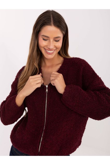 Dámsky sveter farba Bordová kód MI-SW-3WB219.21 (Farba Bordová, Veľkosť ONE SIZE)