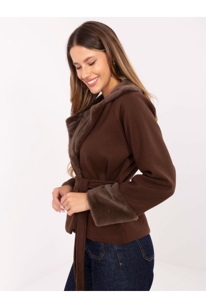 Dámska Bunda farba Tmavo-hnedá kód IT-KR-4608.05P (Farba Tmavo-hnedá, Veľkosť ONE SIZE)