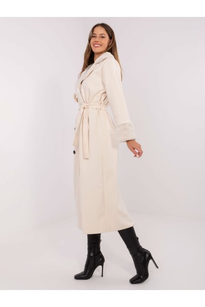 Dámsky kabát farba okrová kód IT-PL-4602.01P : na temu obdobie Jeseň / zima (Farba Okrová, Veľkosť ONE SIZE)