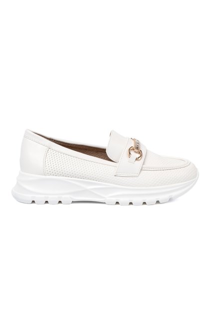 Biele dámske mokasíny na platforme Shelvt kod CCC -1- A727W (Veľkosť 38)