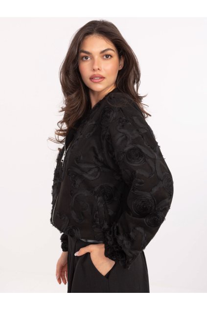 Dámska Bunda farba Čierna kód IT-KR-5776.66 (Farba Čierna, Veľkosť ONE SIZE)