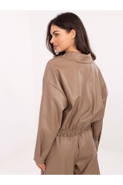 Dámska Bunda farba Tmavo-béžová kód IT-KR-FL9707.34 (Farba Tmavo-béžová, Veľkosť ONE SIZE)