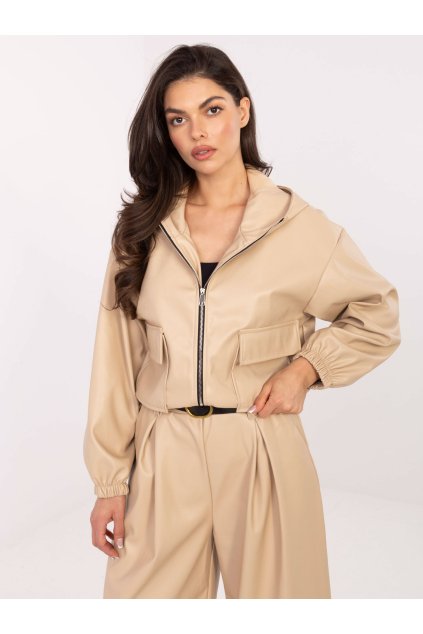 Dámska Bunda farba Béžová kód IT-KR-FL9729.15P (Farba Béžová, Veľkosť ONE SIZE)